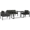 vidaXL 5-tlg. Garten-Sofagarnitur mit Kissen Aluminium Anthrazit
