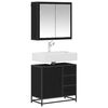 vidaXL Badezimmerm&ouml;bel Set 2 pcs Schwarz Eichen-Optik Holzwerkstoff