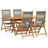 vidaXL Garten Essgruppe 5 pcs Grau Massivholz Akazie
