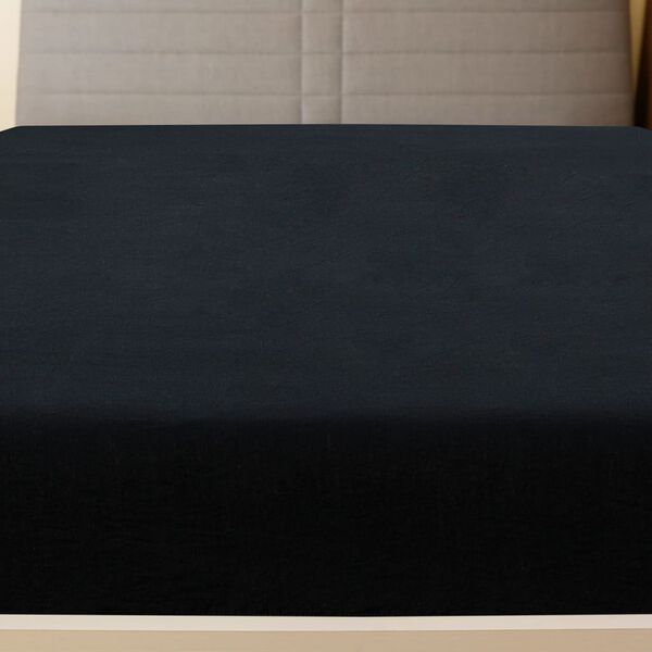 vidaXL Spannbettlaken 2 Stk. Jersey Schwarz 140x200 cm Baumwolle