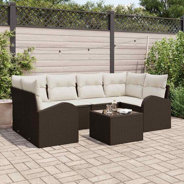 vidaXL Garten-Sofa-Set Braun 55 x 55 x 37 cm Poly-Rattan