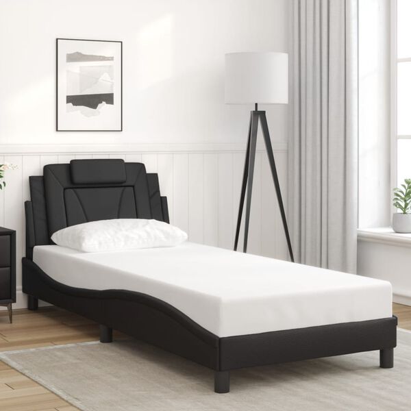 vidaXL Bettgestell "Viana" mit LED ohne Matratze Schwarz 90x200 cm