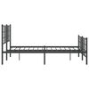 vidaXL Bettgestell mit Kopf- und Fu&szlig;teil Metall Schwarz 140x190 cm