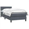 vidaXL Boxspringbett mit Matratze Dunkelgrau 80x210 cm Samt