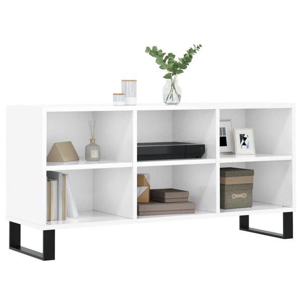 vidaXL TV-Schrank Hochglanz-Wei&szlig; 103,5x30x50 cm Holzwerkstoff