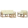 vidaXL Outdoor-Sofagarnitur 6 stk. Wei&szlig; und Creme