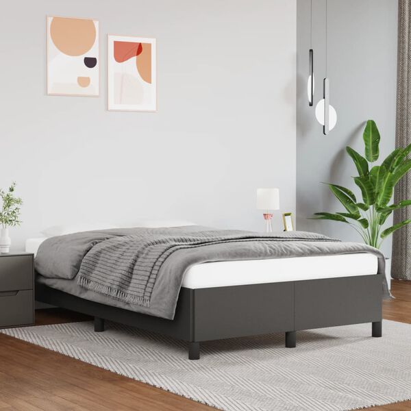 vidaXL Bettgestell ohne Matratze Grau 120x190 cm Kunstleder