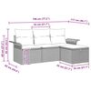 vidaXL Garten-Sofa-Set mit Kissen mit Speicher 4 pcs Beige Poly Rattan