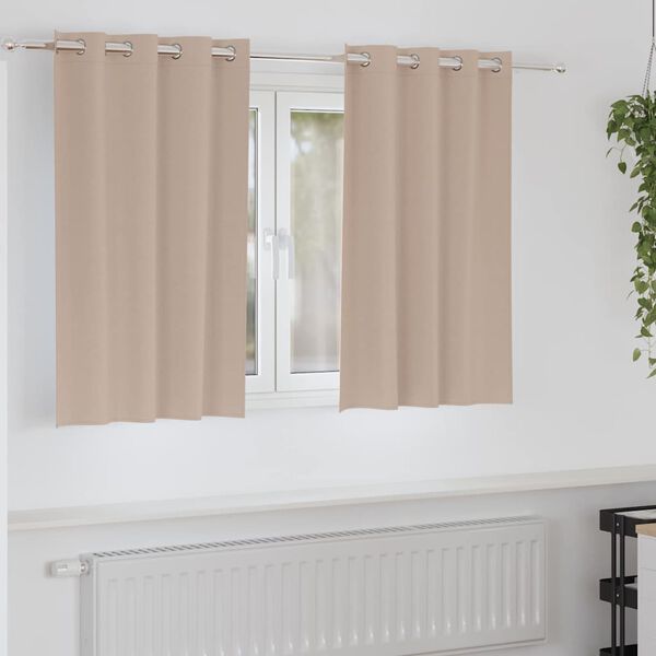 vidaXL Verdunkelungs-Vorh&auml;nge mit Ringen 2 pcs Taupe 140 x 140 cm