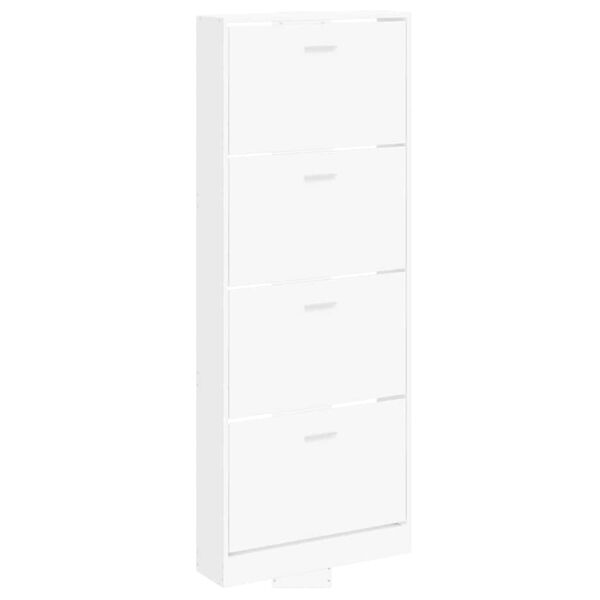 vidaXL Schuhschrank Wei&szlig; 59x17x150 cm Holzwerkstoff