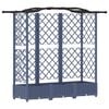 vidaXL Hochbeet mit Rankgitter und Dach Grau 163 x 40 x 123 cm PP