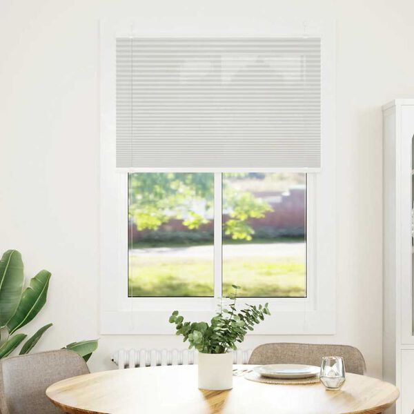 vidaXL Plissee Hellgrau 90x150 cm Stoffbreite 89,4 cm Polyester