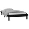 vidaXL Massivholzbett mit LEDs Schwarz 90x200 cm