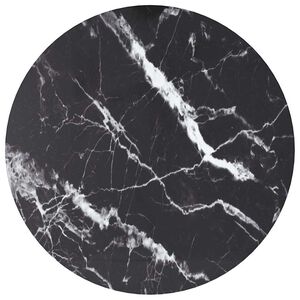 vidaXL Tischplatte Schwarz &Oslash;40x0,8 cm Hartglas in Marmoroptik