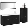 vidaXL Badezimmerm&ouml;bel-Set 3 pcs Schwarz Eichen-Optik Holzwerkstoff
