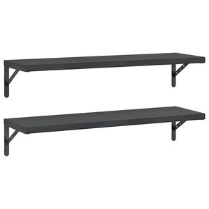 vidaXL Wandregale 2 Stk. 100x30 cm Schwarz Edelstahl