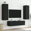 vidaXL TV-Wandschrank mit LED-Leuchten Schwarz 60x35x31 cm