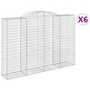 vidaXL Gabionen mit Hochbogen 6 Stk. 300x50x200/220cm Verzinktes Eisen