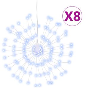vidaXL Weihnachtsbeleuchtungen Feuerwerk 8 Stk. 140 LEDs Kaltwei&szlig; 17cm