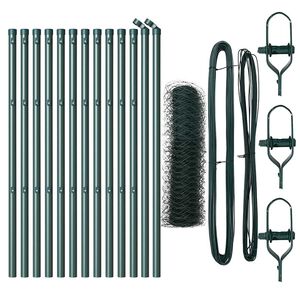 vidaXL Bodenmontierter Sechseckzaun 25 x 0,4 m PVC-beschichteter Stahl
