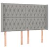 vidaXL Boxspringbett mit Matratze & LED Hellgrau 140x200 cm Stoff