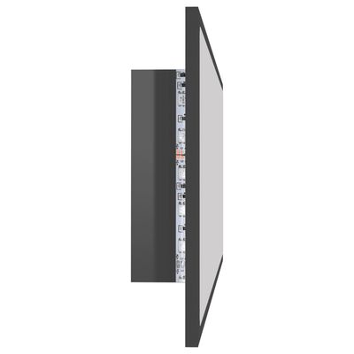vidaXL LED-Badspiegel Hochglanz-Grau 100x8,5x37 cm Acryl