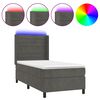 vidaXL Boxspringbett mit Matratze & LED Dunkelgrau 90x200 cm Samt