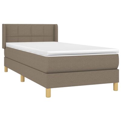 vidaXL Boxspringbett mit Matratze Taupe 90x190 cm Stoff