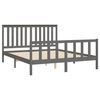 vidaXL Massivholzbett mit Kopfteil Grau 150x200cm Kiefer