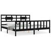 vidaXL Massivholzbett mit Kopfteil Schwarz 200x200 cm