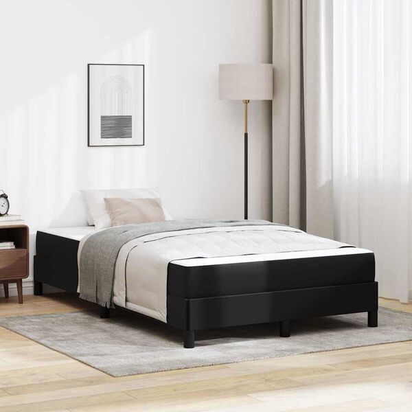 vidaXL Bettrahmen mit Matratze Schwarz 120 x 190 cm Stoff
