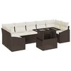 vidaXL Gartensofa-set 8 stk. Braun und Creme Poly-Rattan