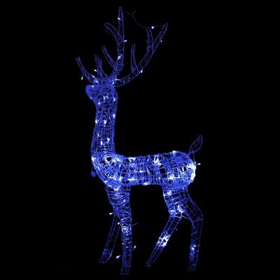 vidaXL LED-Rentier Acryl Weihnachtsdekoration 140 LEDs 120 cm Blau