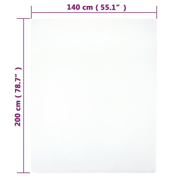 vidaXL Spannbettlaken 2 Stk. Jersey Wei&szlig; 140x200 cm Baumwolle