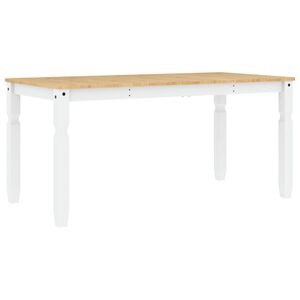 vidaXL Esstisch Corona Wei&szlig; 160x80x75 cm Massivholz Kiefer