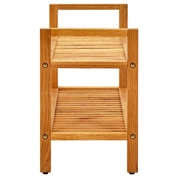 vidaXL Schuhregal mit 2 Etagen 100x27x40 cm Massivholz Eiche