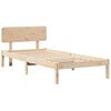 vidaXL Bettrahmen mit Kopfteil Natur 90 x 200 cm Massives Kiefernholz