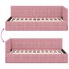 vidaXL Eckbettgestell mit Kopfteil Rosa 90 cm x 200 cm Samt