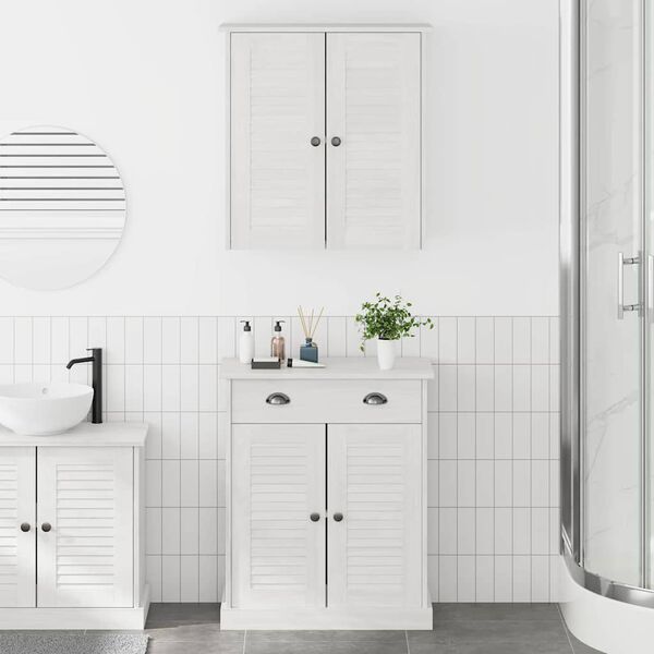 vidaXL Badezimmerm&ouml;bel-Set mit Regal VIGO 2 pcs Wei&szlig; und Antikwei&szlig;