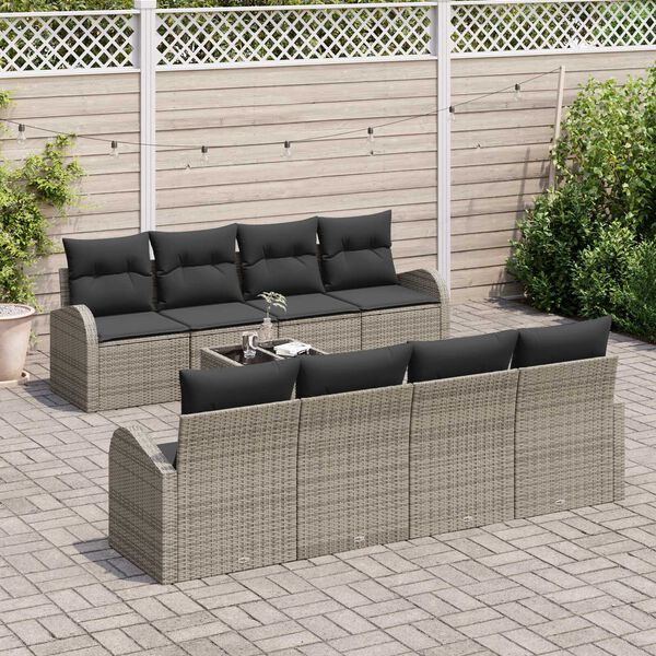 vidaXL Gartensofa-set Grau 55 x 55 x 37 cm Poly-Rattan