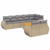 vidaXL 9-tlg. Garten-Sofagarnitur mit Kissen Beige Poly Rattan