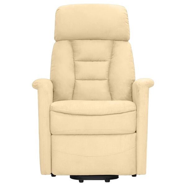 vidaXL Relaxsessel mit Aufstehhilfe Creme Wildleder-Optik