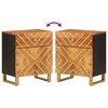 vidaXL Nachttisch Braun und Schwarz 50x33x60 cm Massivholz Mango