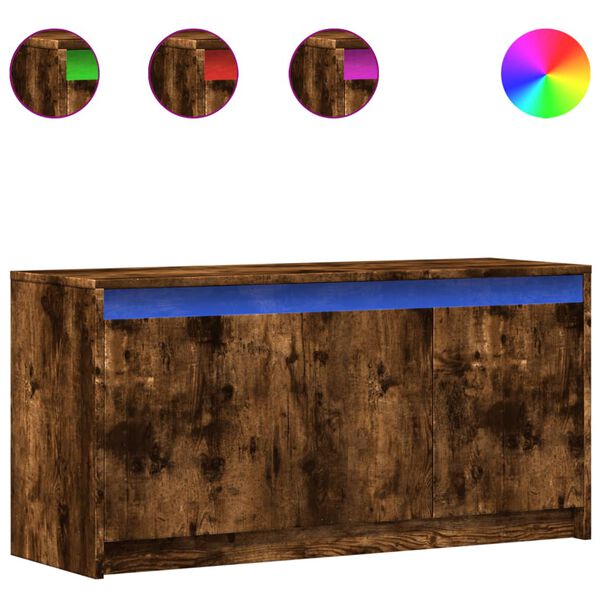 vidaXL TV-Schrank mit LED-Beleuchtung R&auml;uchereiche 100x34x50 cm