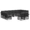 vidaXL Outdoor-Sofagarnitur 12 pcs Schwarz und Dunkelgrau Polyester