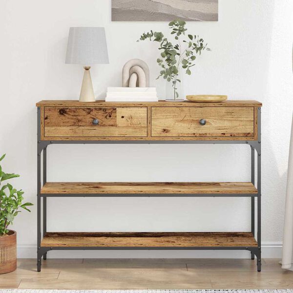 vidaXL Konsolentisch mit Regal Altholz 72,5 x 25 x 75 cm Holzwerkstoff