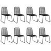 vidaXL 9-tlg. Garten-Essgruppe PVC Rattan Schwarz und Braun