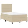 vidaXL LED Boxspringbett Hellgrau und Wei&szlig; 120 x 200 cm Cordstoff