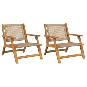vidaXL gartenm&ouml;bel 2 pcs Beige 67 x 78 x 73 cm Massivholz Akazie