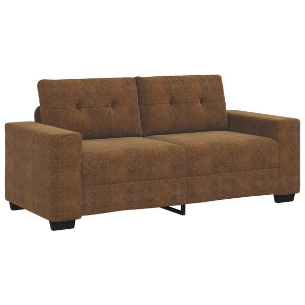 vidaXL | Zweisitzer-Sofa | mit Kissen Braun Kunstleder